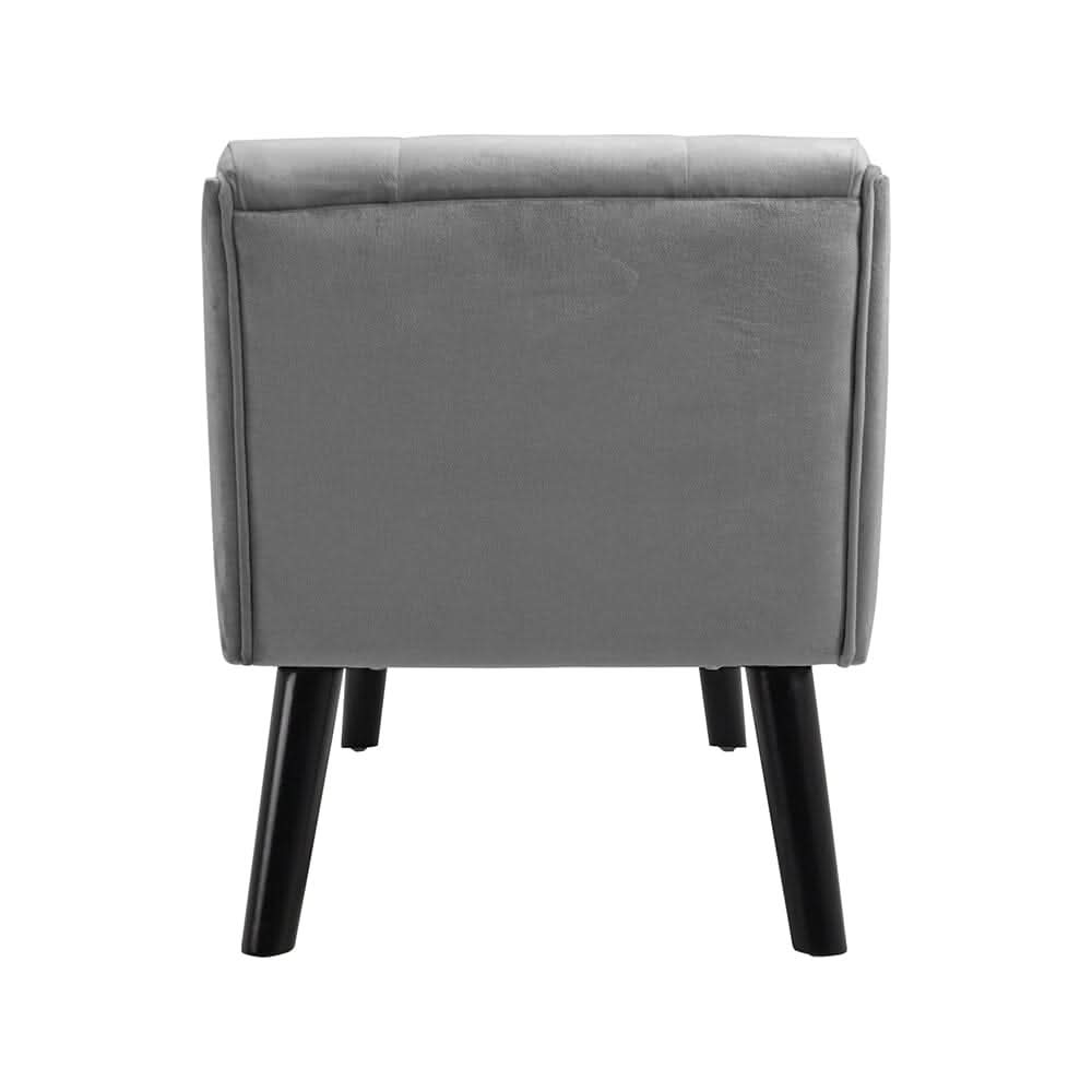 Tufted Velvet Buttoned Bench with Raised Arms