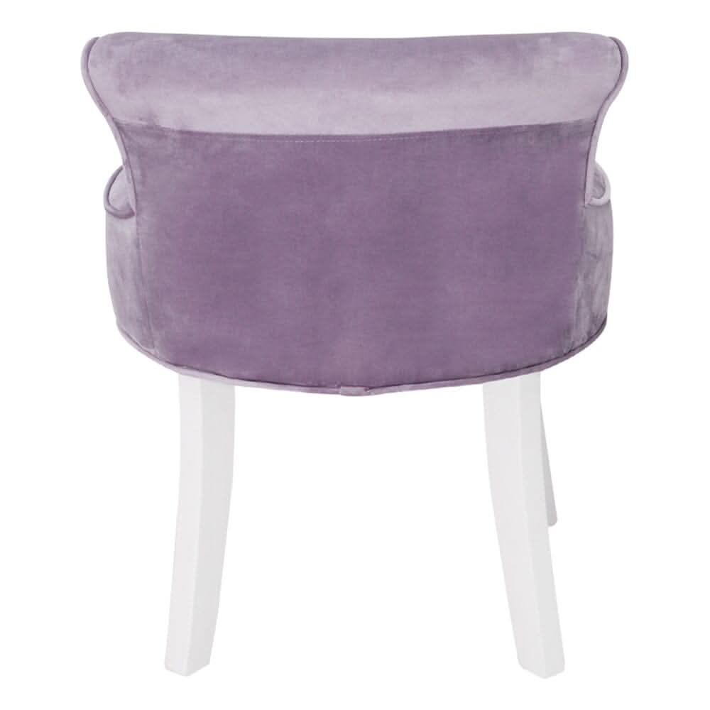 Upholstered Velvet Vanity Dressing Table Stool with Low Backrest