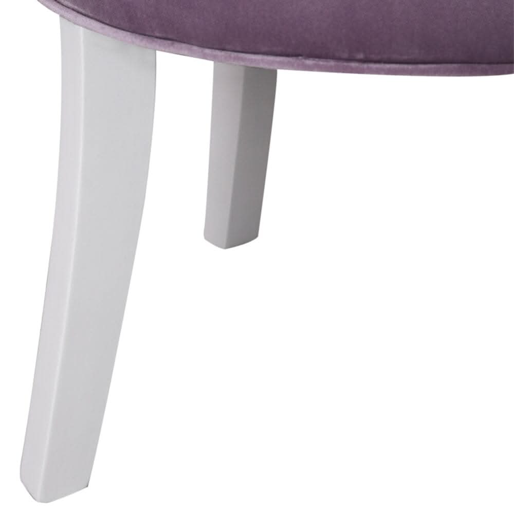Upholstered Velvet Vanity Dressing Table Stool with Low Backrest