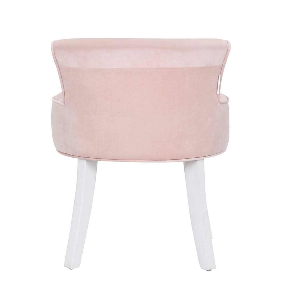 Upholstered Velvet Vanity Dressing Table Stool with Low Backrest