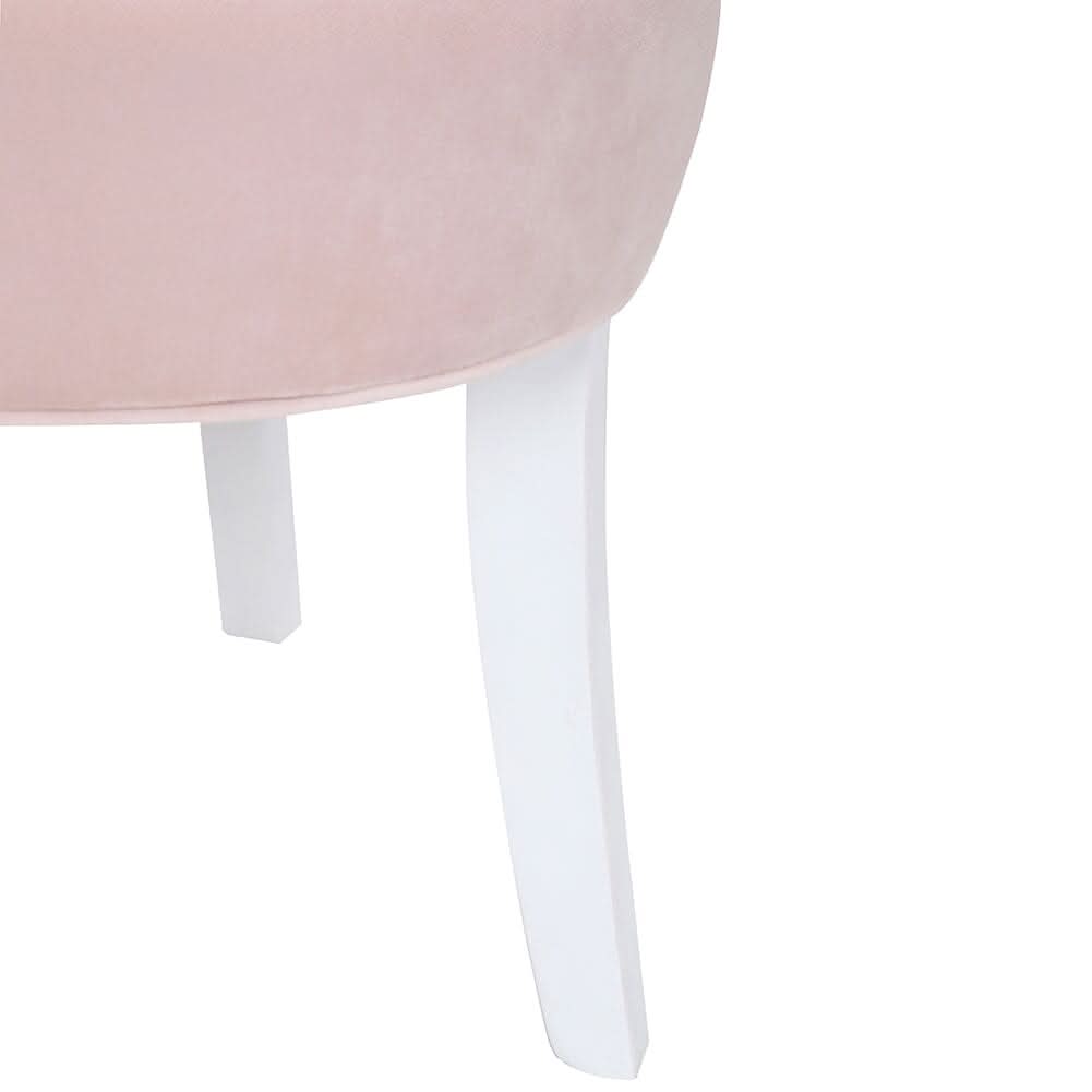 Upholstered Velvet Vanity Dressing Table Stool with Low Backrest