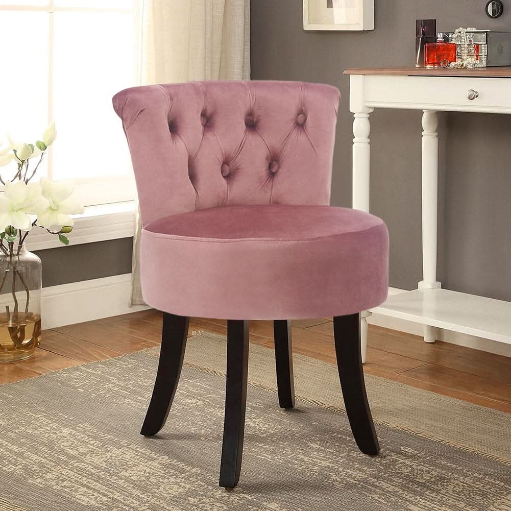 Modern Upholstered Buttoned Stool for Dressing Table