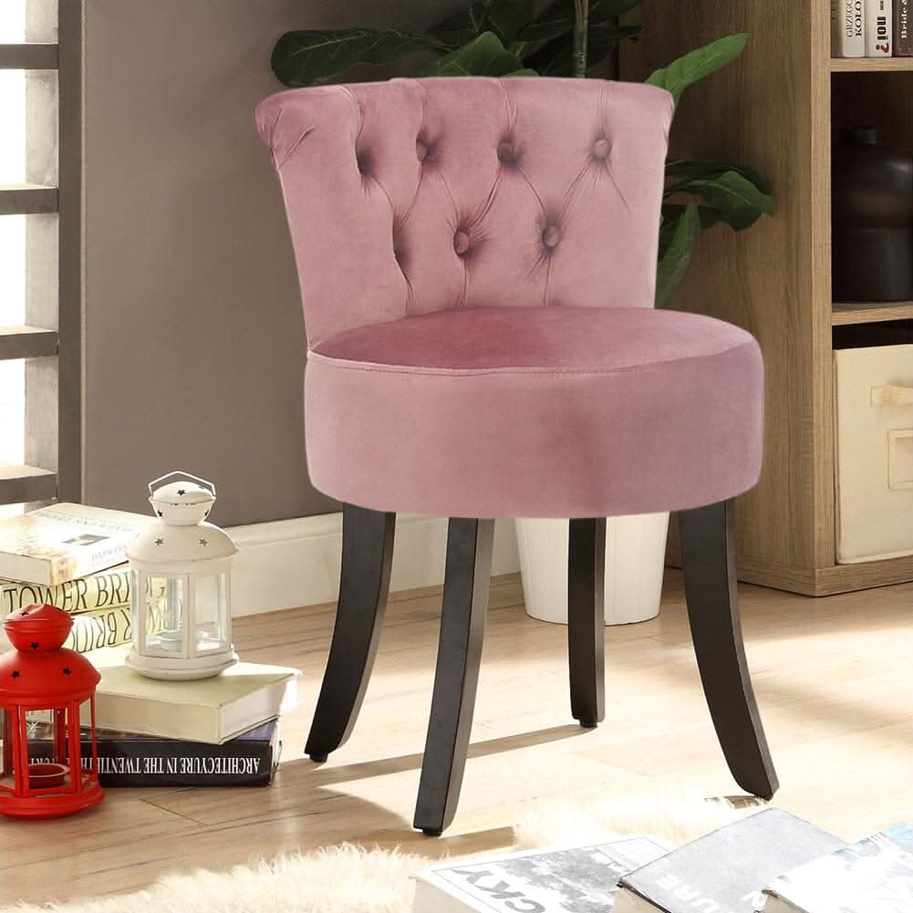 Modern Upholstered Buttoned Stool for Dressing Table
