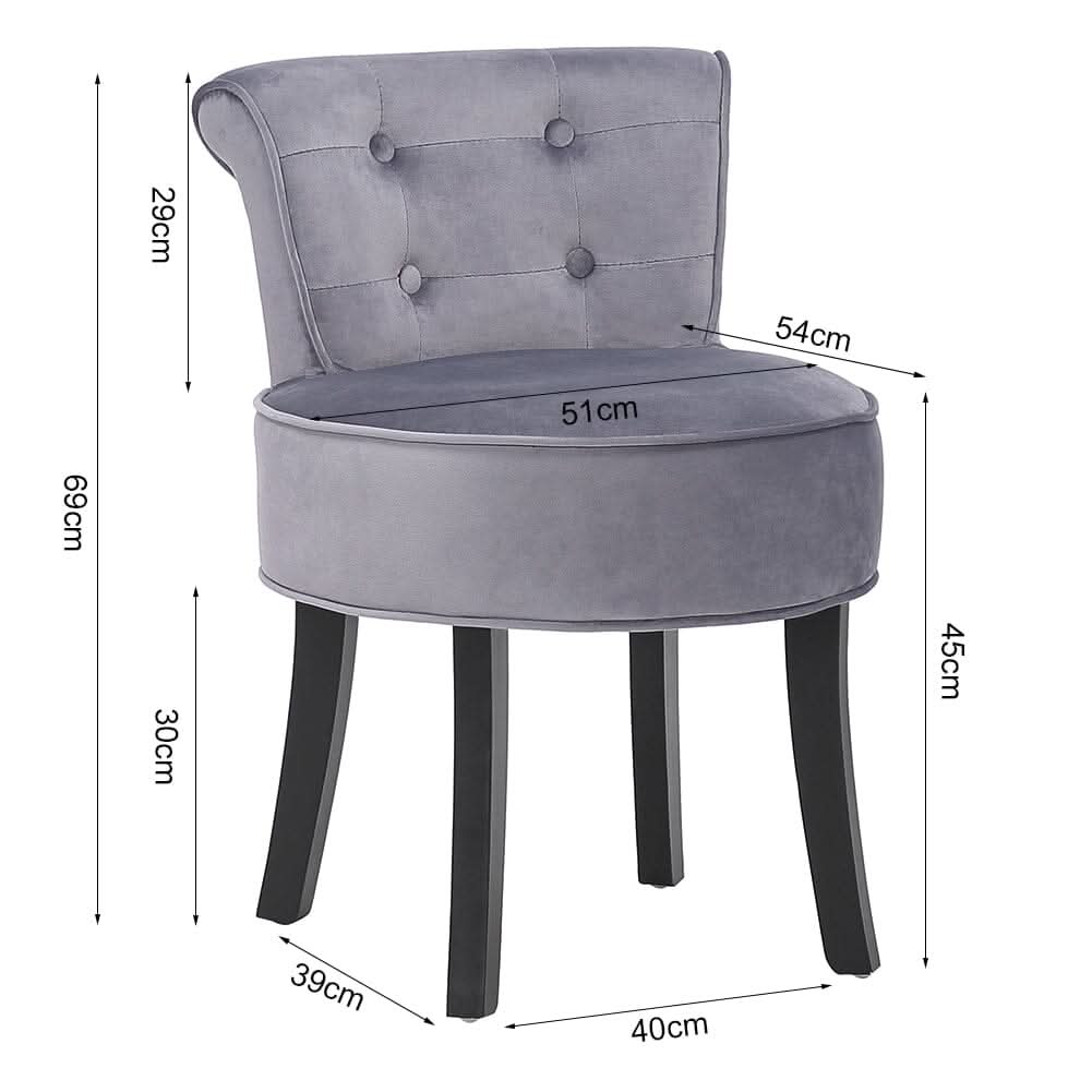 Modern Upholstered Buttoned Stool for Dressing Table