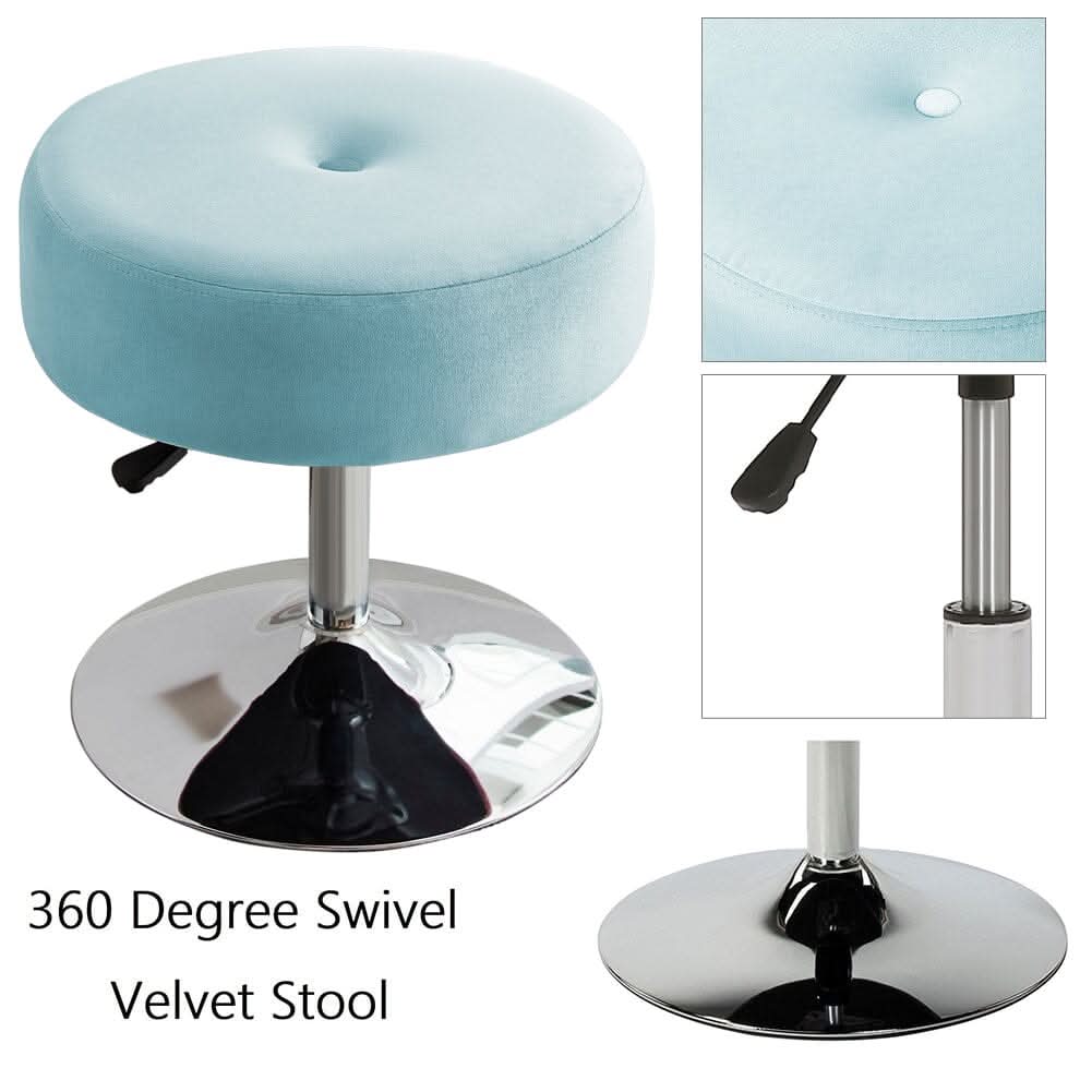 Adjustable Velvet Ottoman with Lift Function