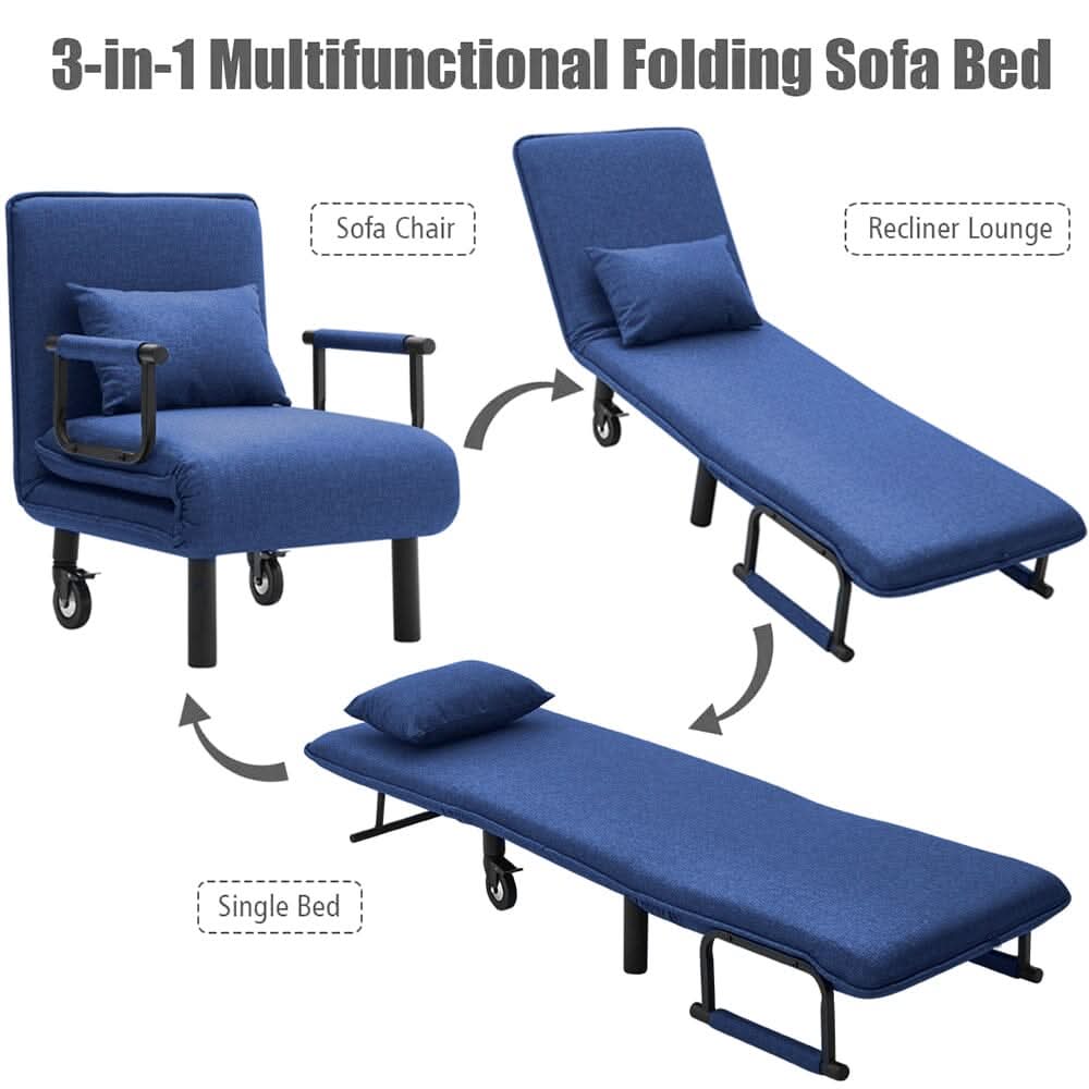 3-in-1, 5-in-1 Lounge and Sofa Bed with Pillow