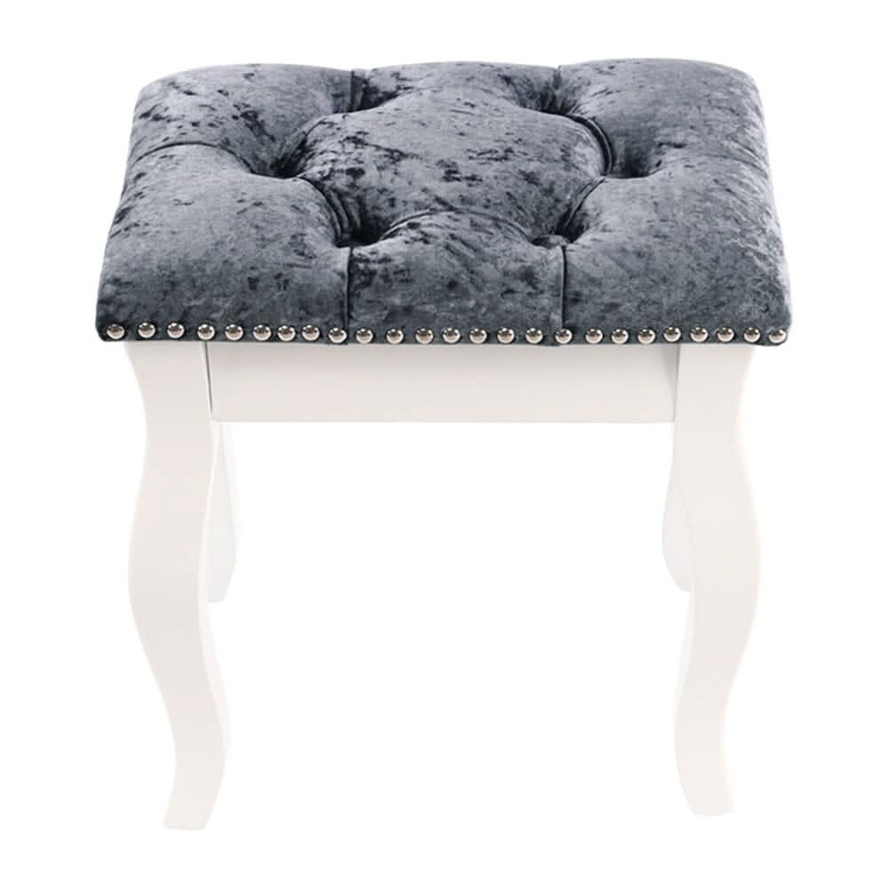 Vintage Floral Upholstered Dressing Stool