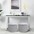 Diameter 40cm Round Pouf Footstool Velvet Ottoman
