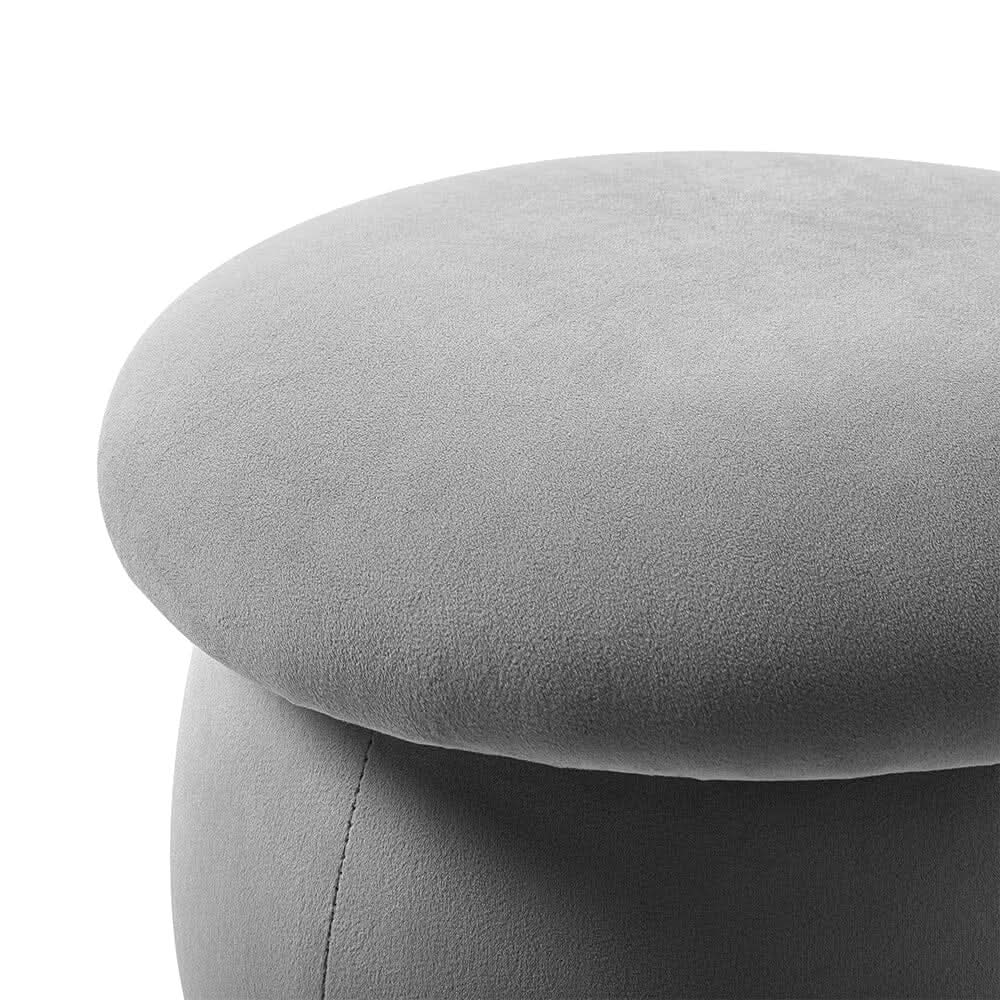 Mushroom Velvet Upholstered Footstool