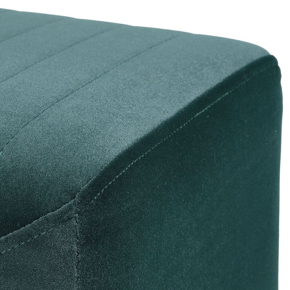 Soft Channel Velvet Stool with Gold Legs