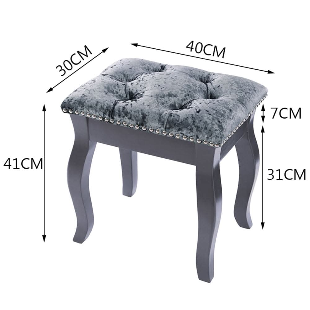 Vintage Floral Upholstered Dressing Stool