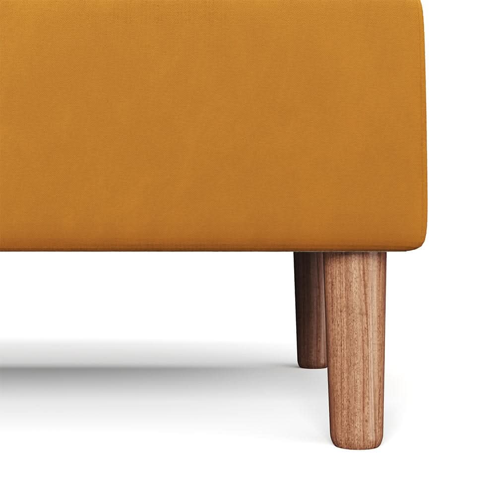 Yellow Velvet Storage Ottoman with Tufted Top