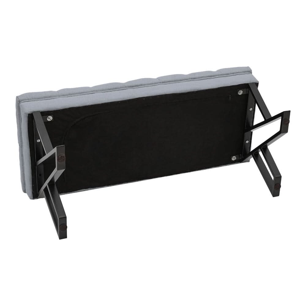 Mid Century Soft Metal Upholstered Bench