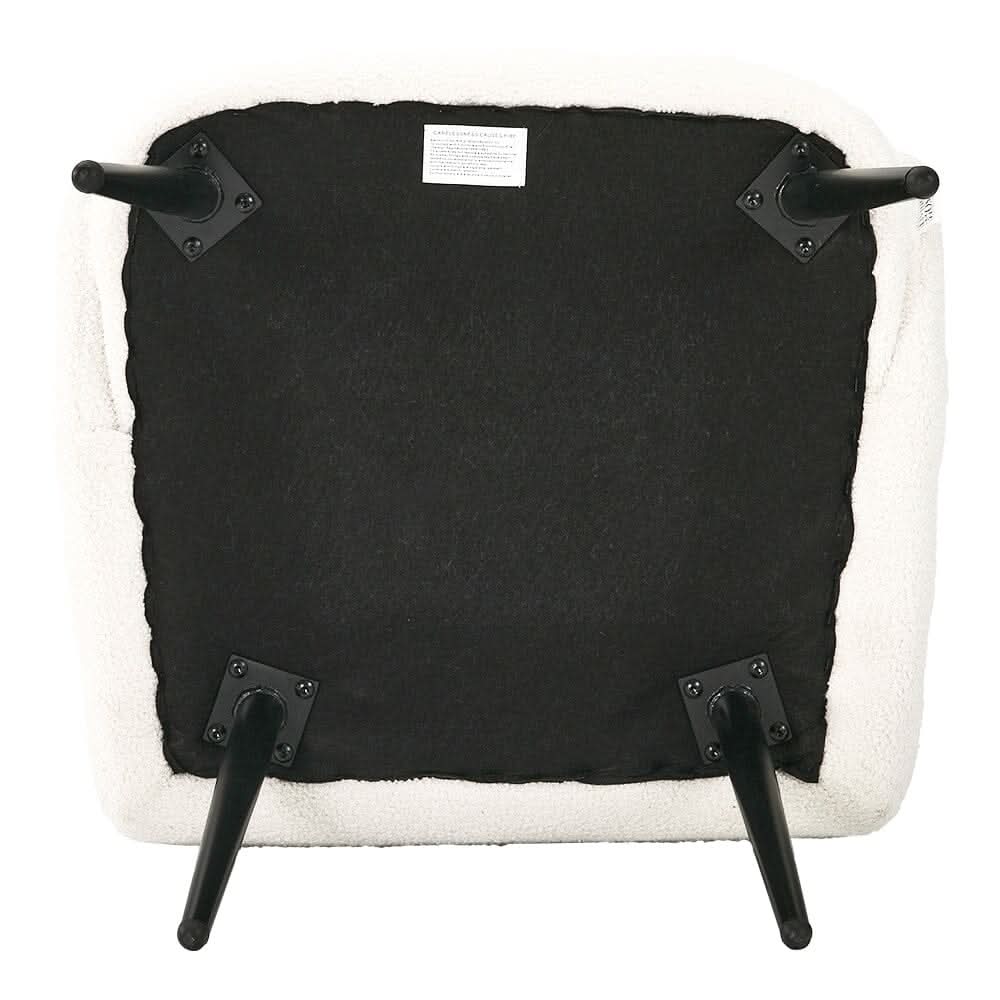 Curved Armrest Teddy Fleece Leisure Chair