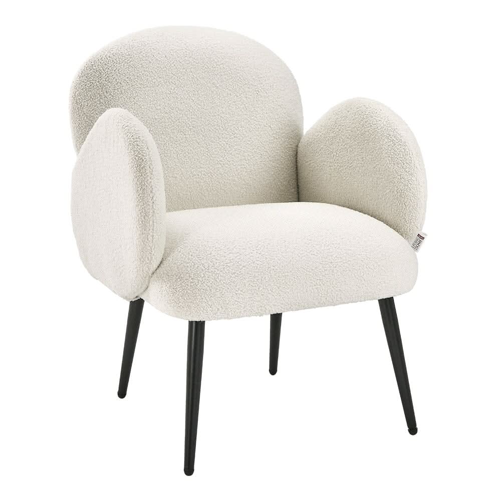 Curved Armrest Teddy Fleece Leisure Chair