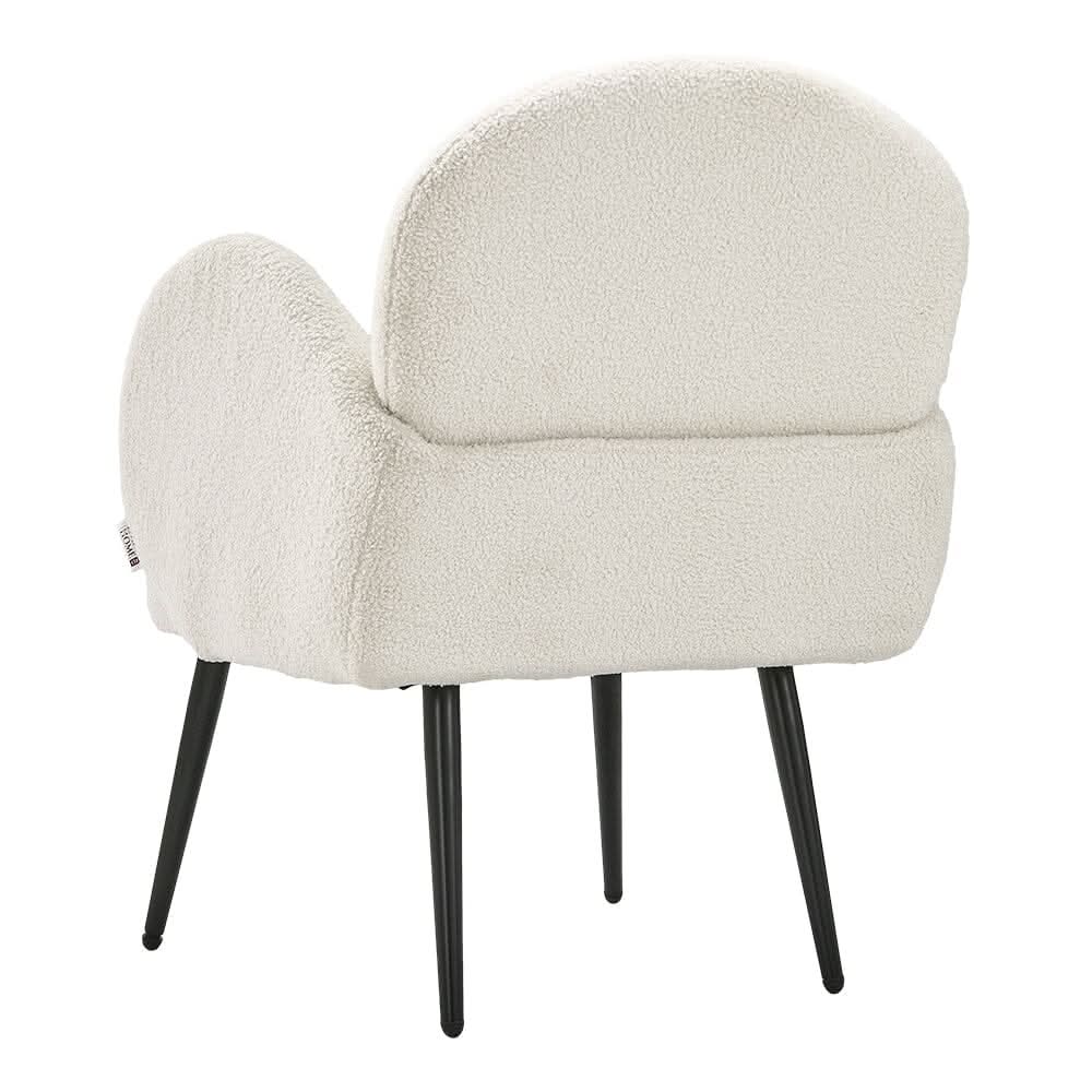 Curved Armrest Teddy Fleece Leisure Chair