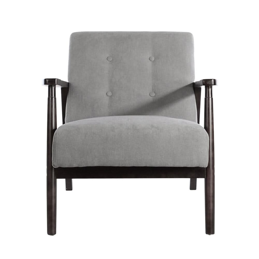 Solid Wooden Frame Upholstered Tufted Armchair