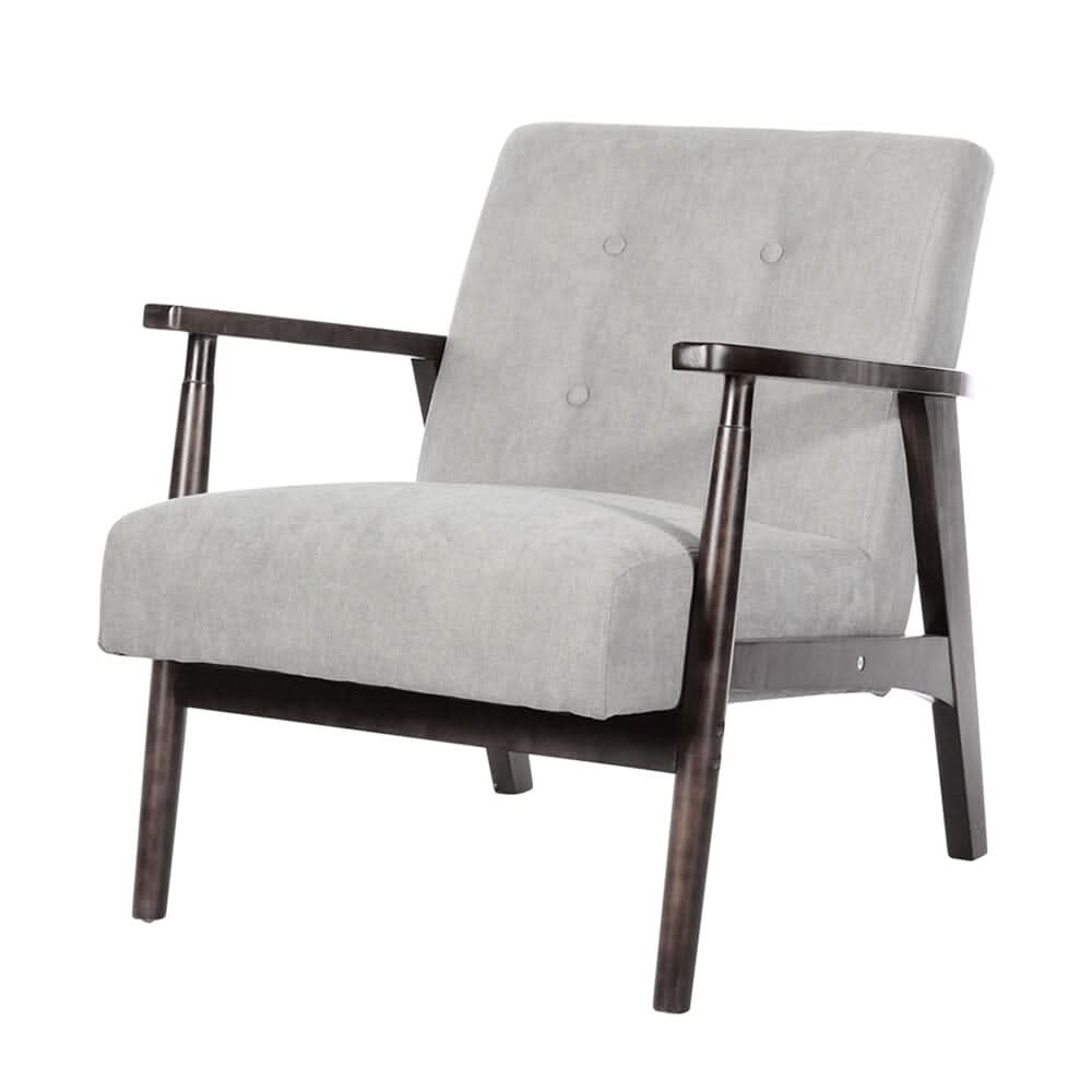 Solid Wooden Frame Upholstered Tufted Armchair