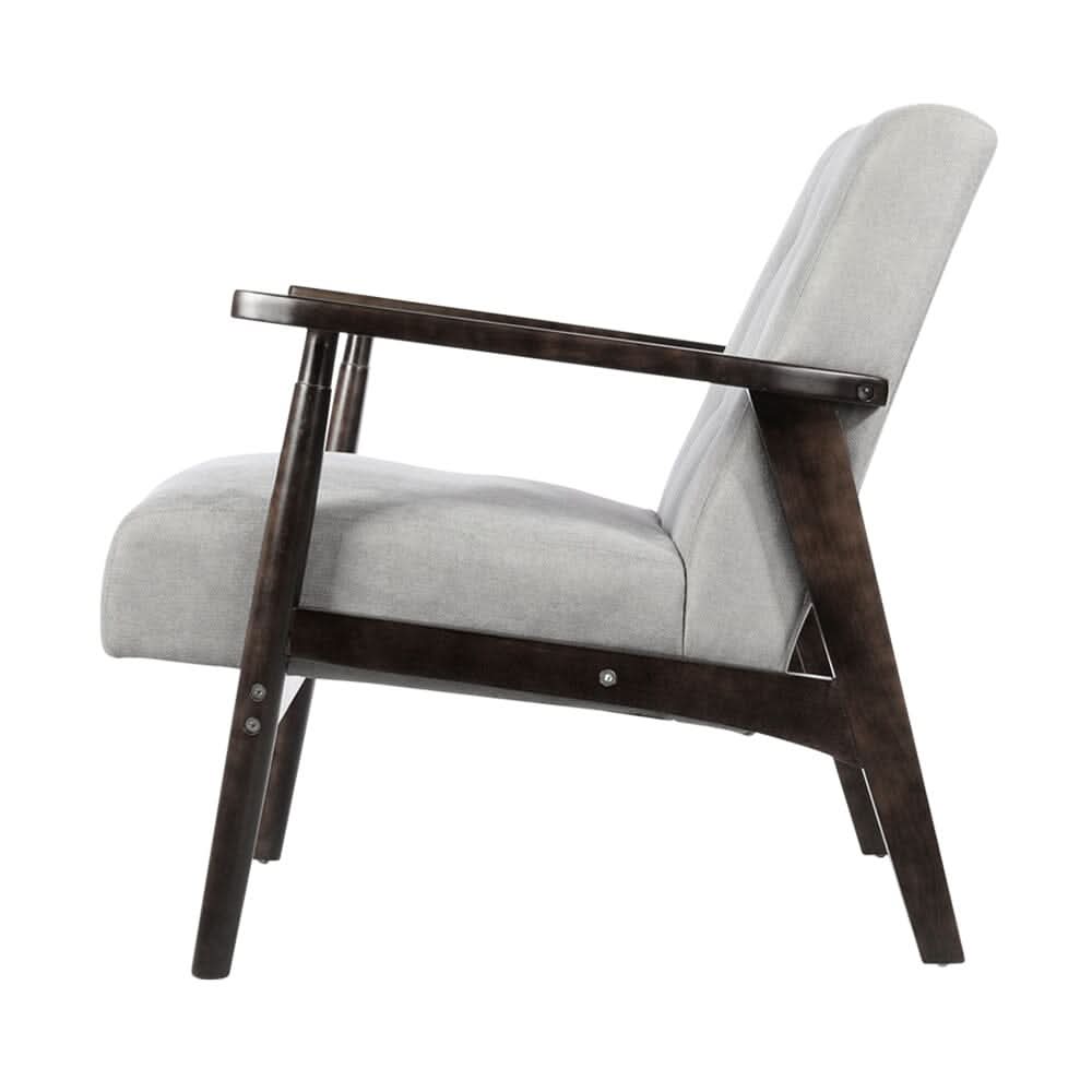 Solid Wooden Frame Upholstered Tufted Armchair