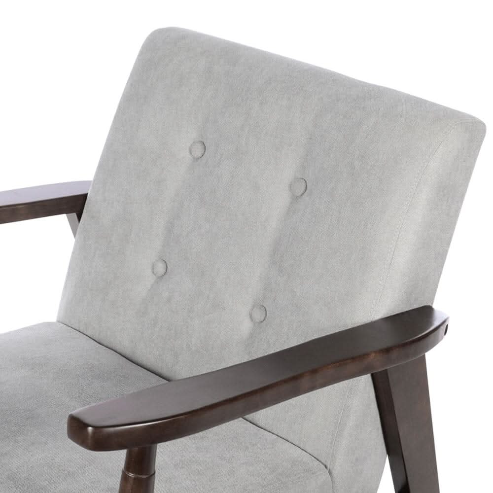 Solid Wooden Frame Upholstered Tufted Armchair