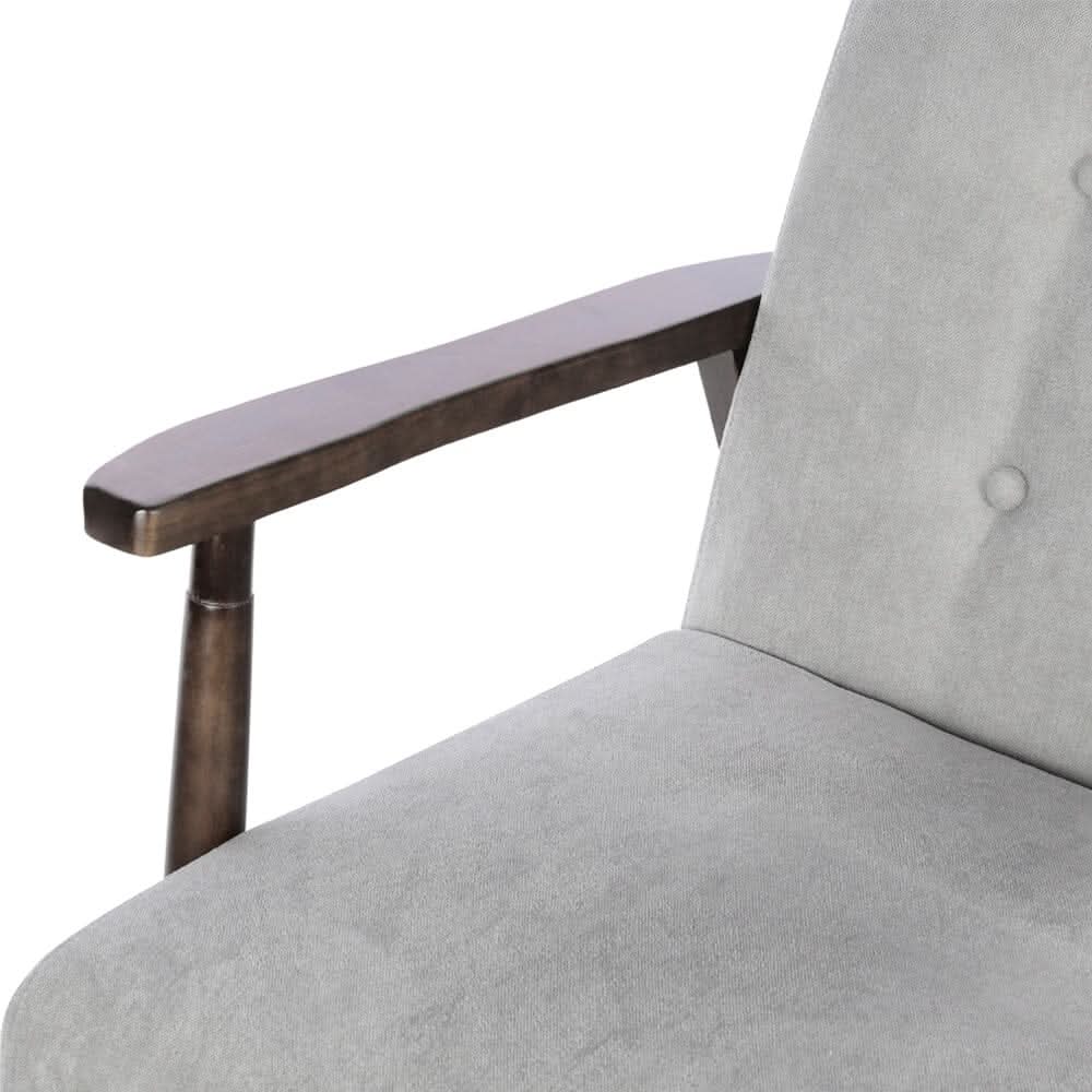 Solid Wooden Frame Upholstered Tufted Armchair