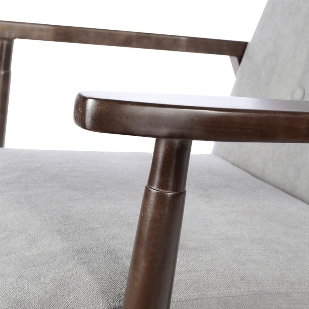 Solid Wooden Frame Upholstered Tufted Armchair