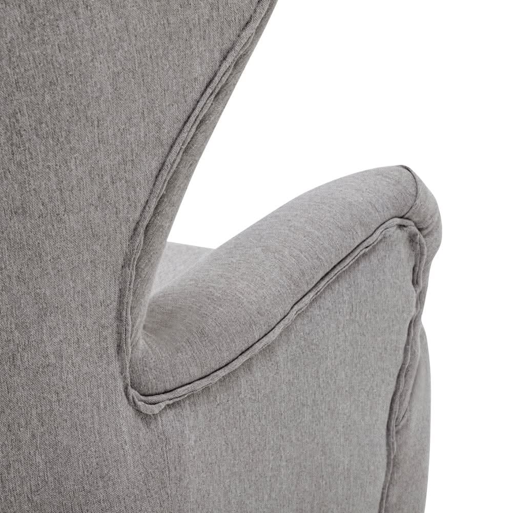 Contemporary Wing Back Armchair and Ottoman Set with Cushion and Footstool