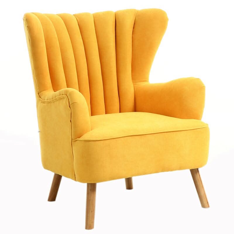 Contemporary Wing Back Armchair and Ottoman Set with Cushion and Footstool