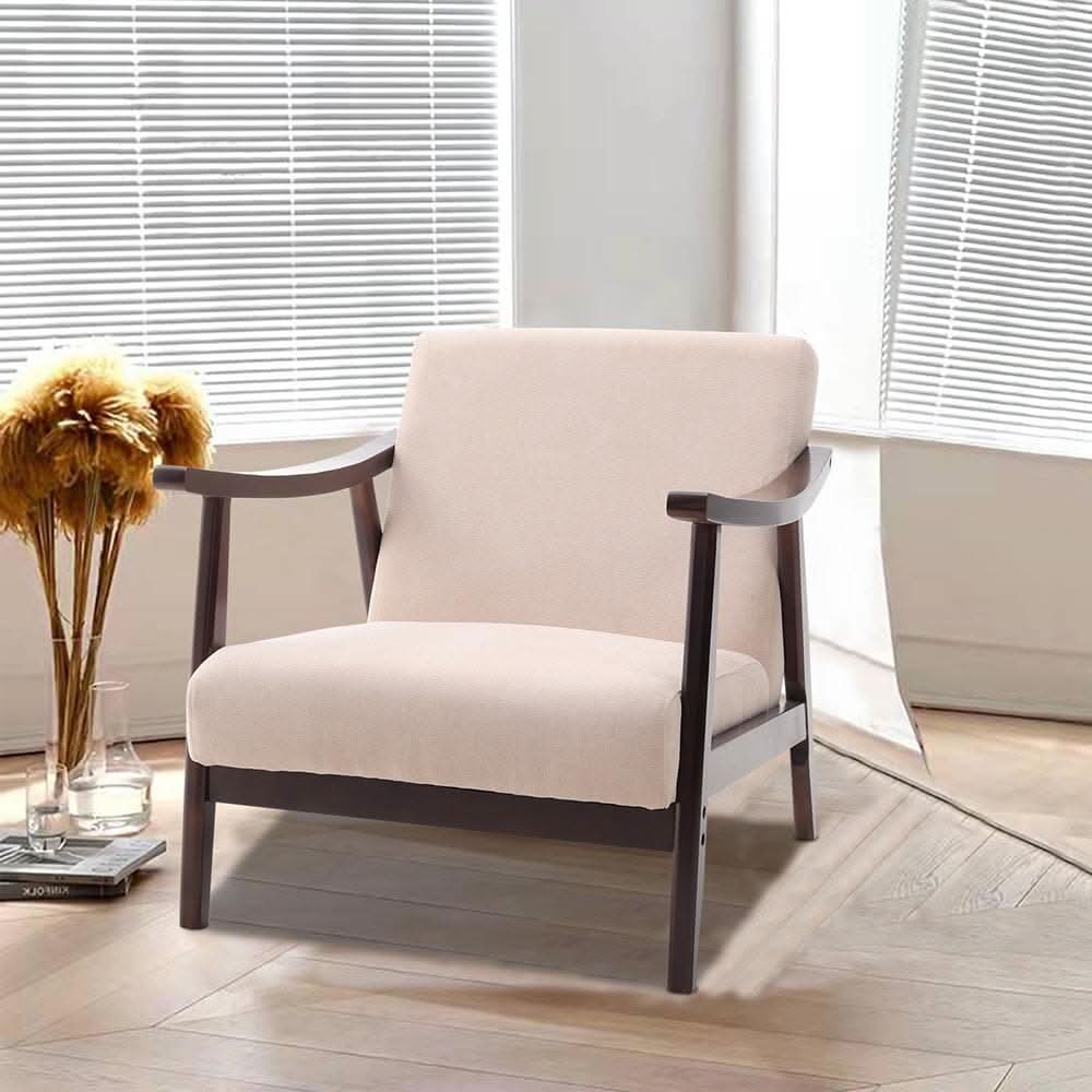 Direct Wooden Single Armchair Sofa Accent Chair Fabric