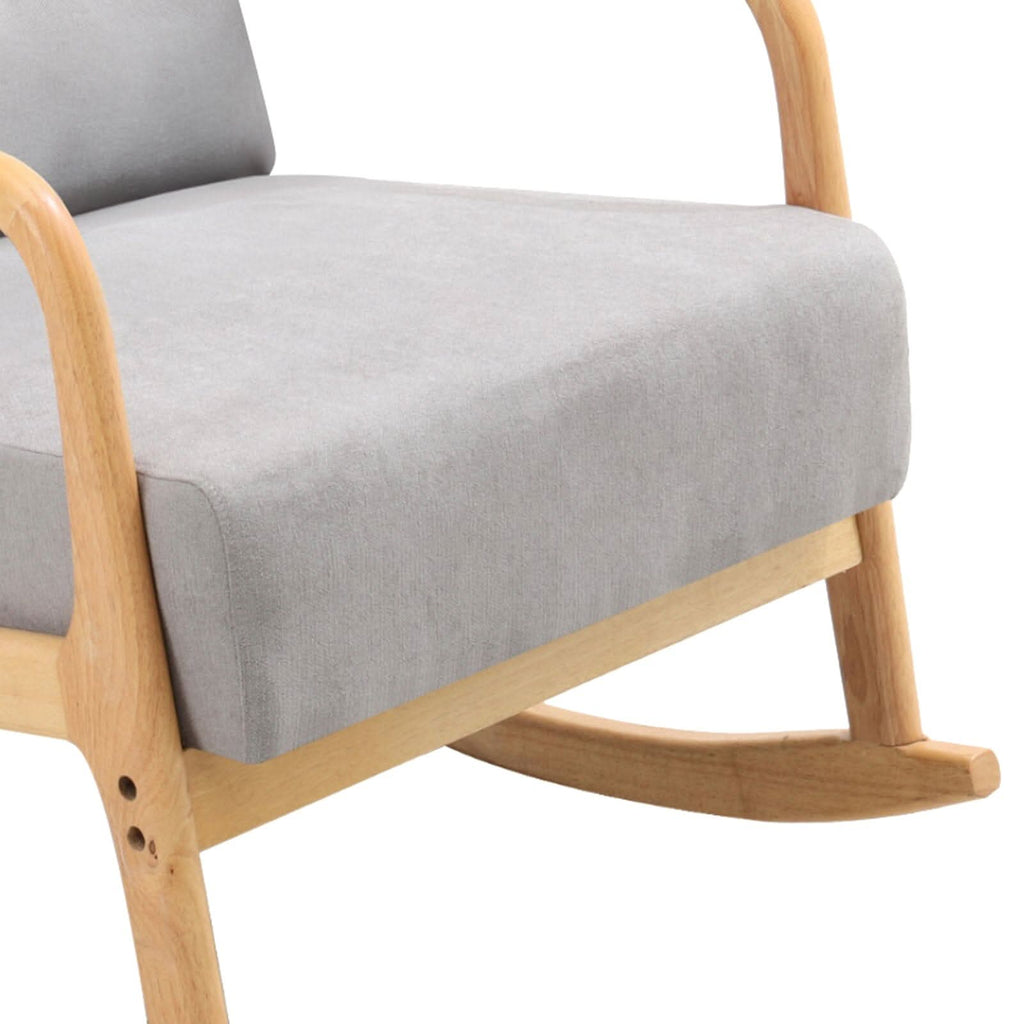 Linen Buttoned Rocking Chair & Footstool Set