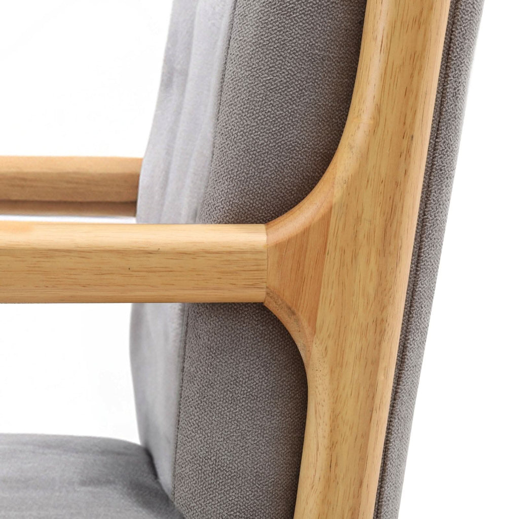 Linen Buttoned Rocking Chair & Footstool Set