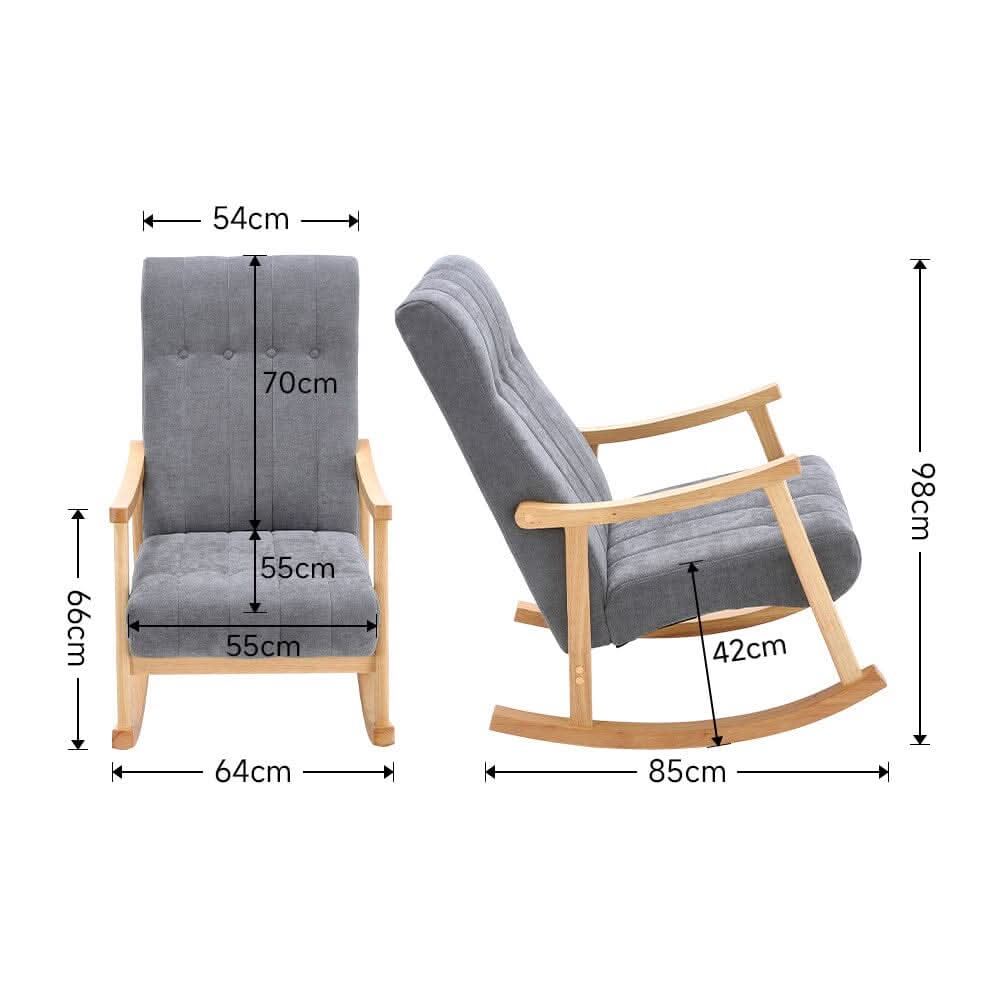 Direct Velvet Upholstered Tufting Rocking Chair
