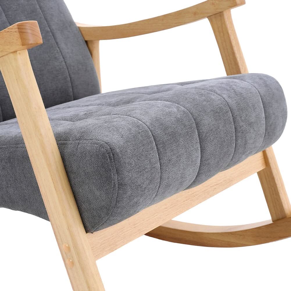 Direct Velvet Upholstered Tufting Rocking Chair