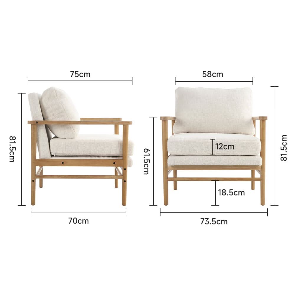 Direct Teddy Bear Fur Wooden Armchair