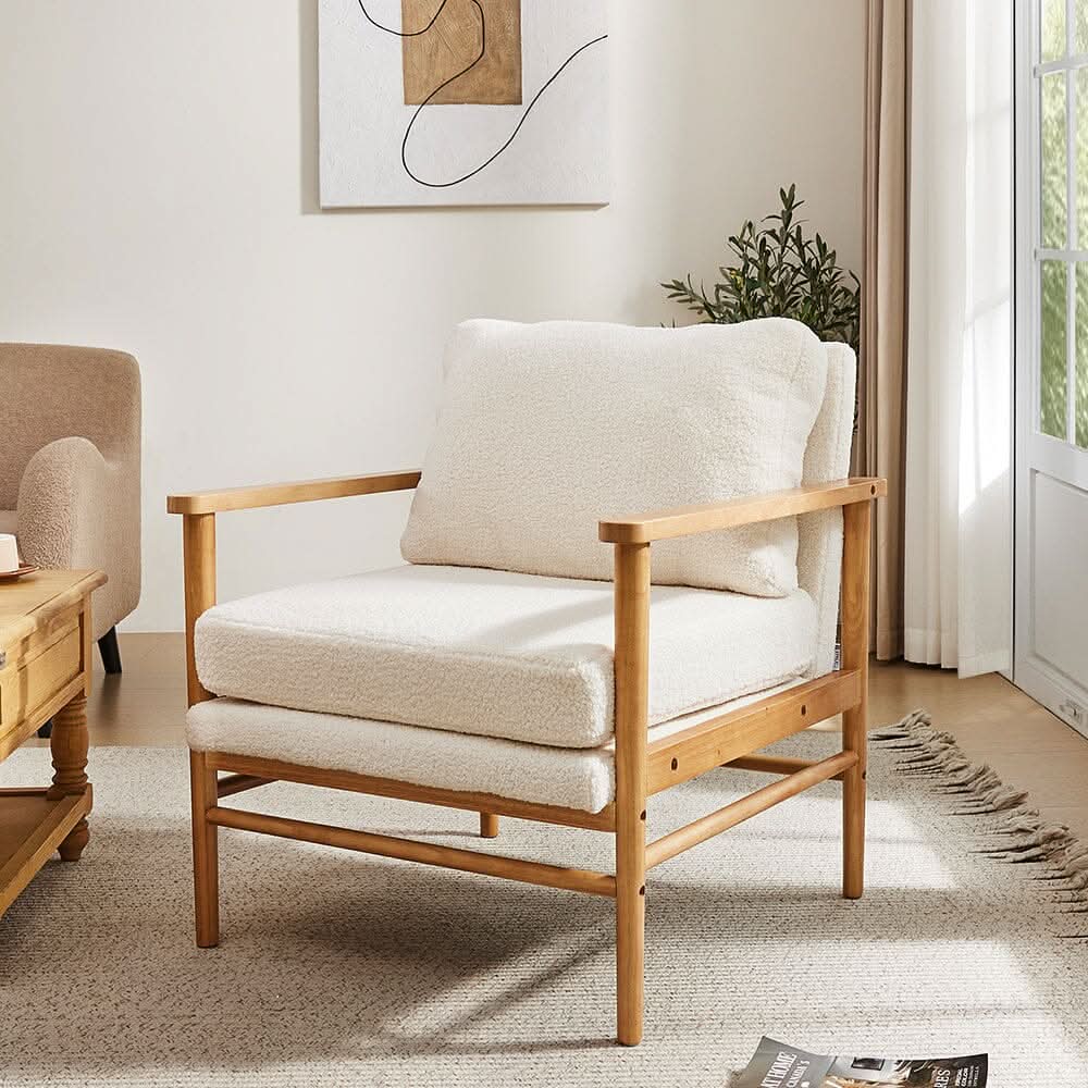 Direct Teddy Bear Fur Wooden Armchair
