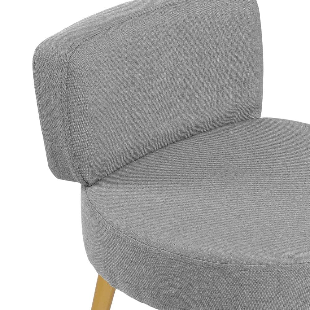 Linen Vanity Stool Chair with Metal Legs