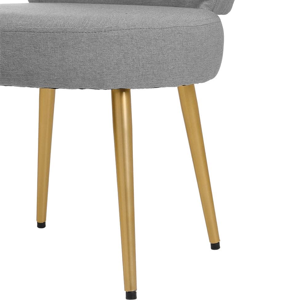Linen Vanity Stool Chair with Metal Legs
