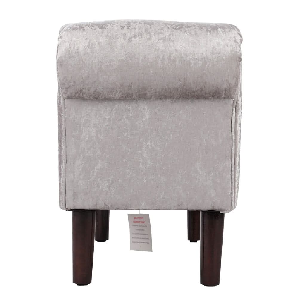 Tufted Velvet Buttoned Bench with Raised Arms