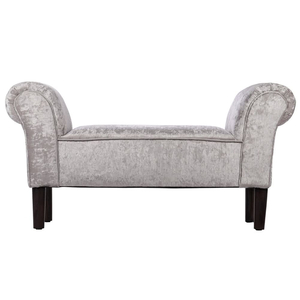 Tufted Velvet Buttoned Bench with Raised Arms