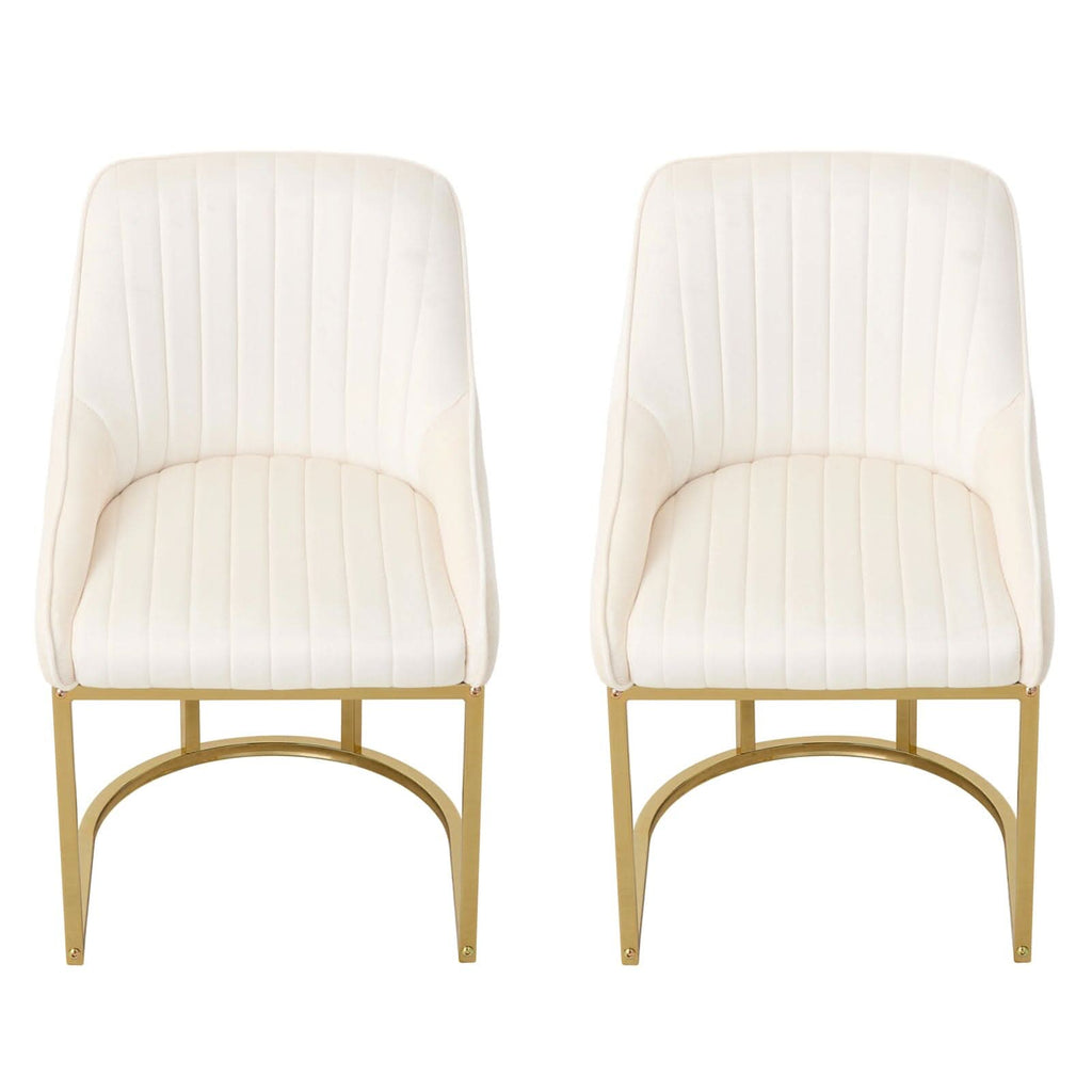 Velvet Dining Chair Gold Leg Pair Seating