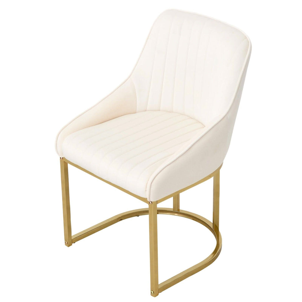 Velvet Dining Chair Gold Leg Pair Seating