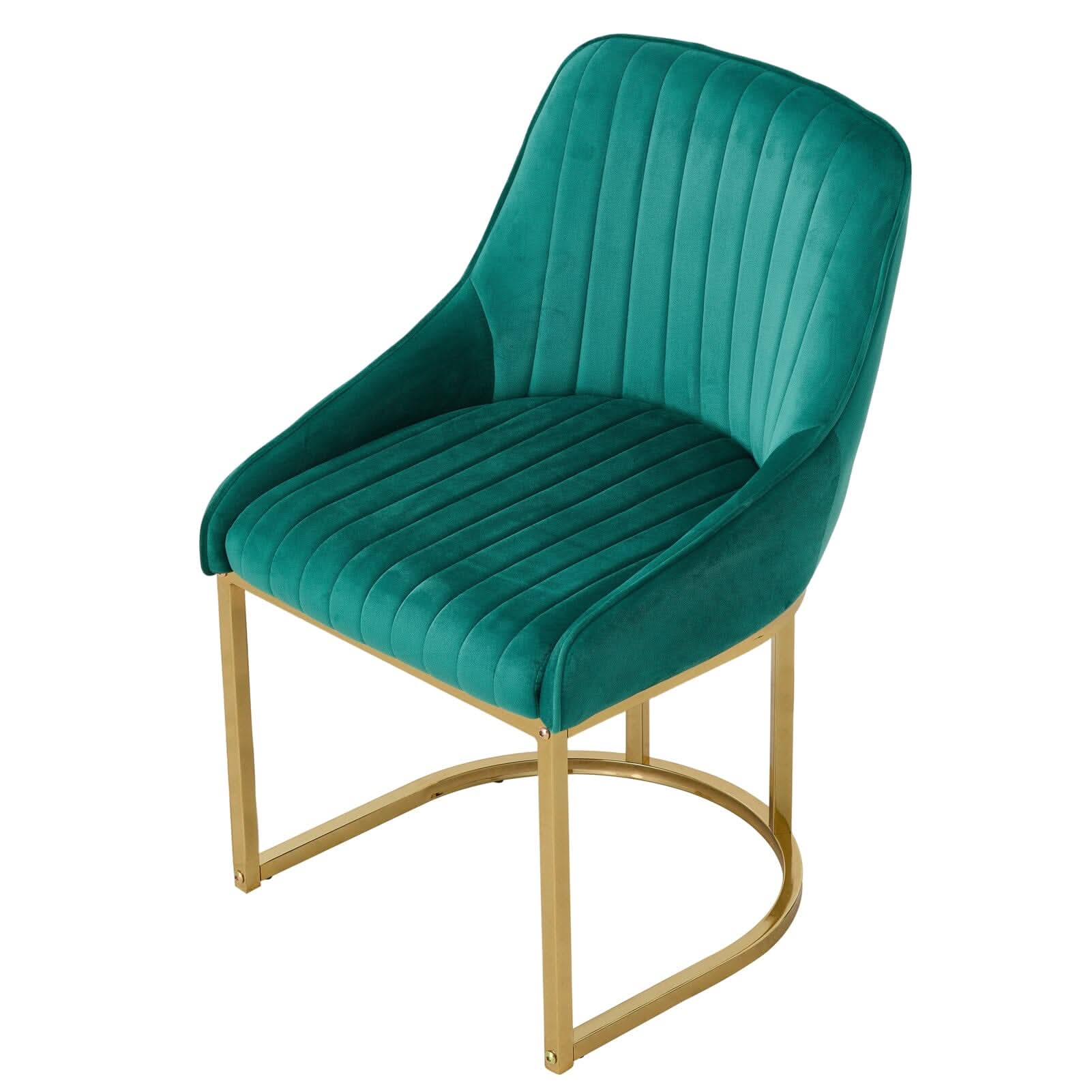 Velvet Dining Chair Gold Leg Pair Seating