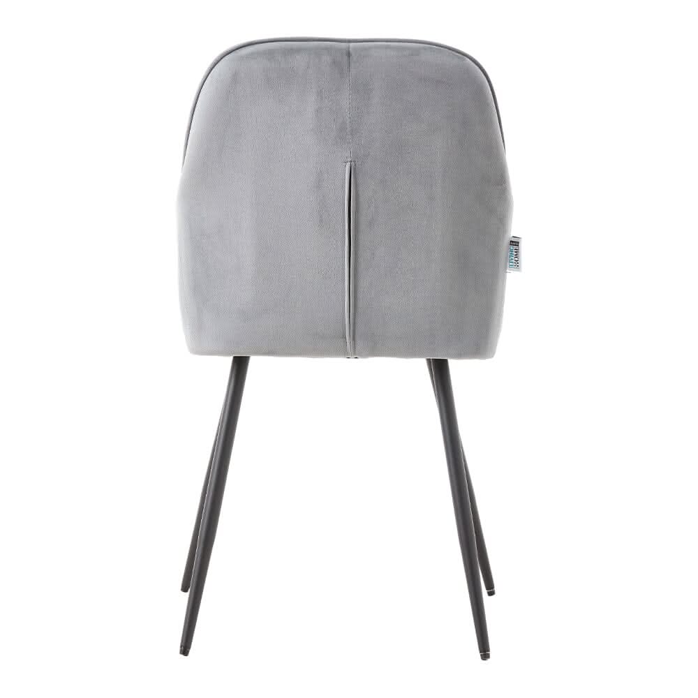 Dutch Velvet Dining Chair Black Metal Leg Pair