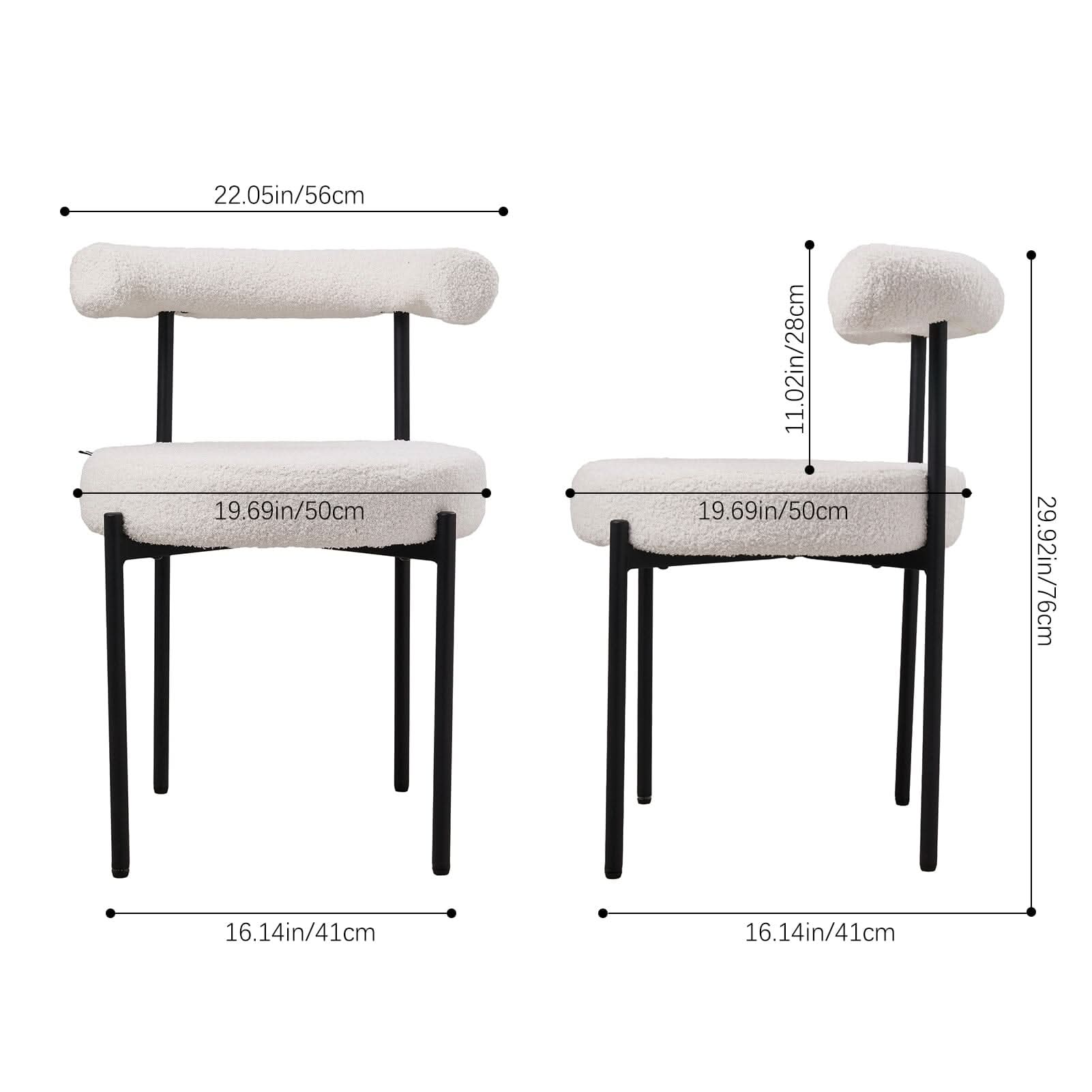 Sherpa Fabric Dining Chair Set
