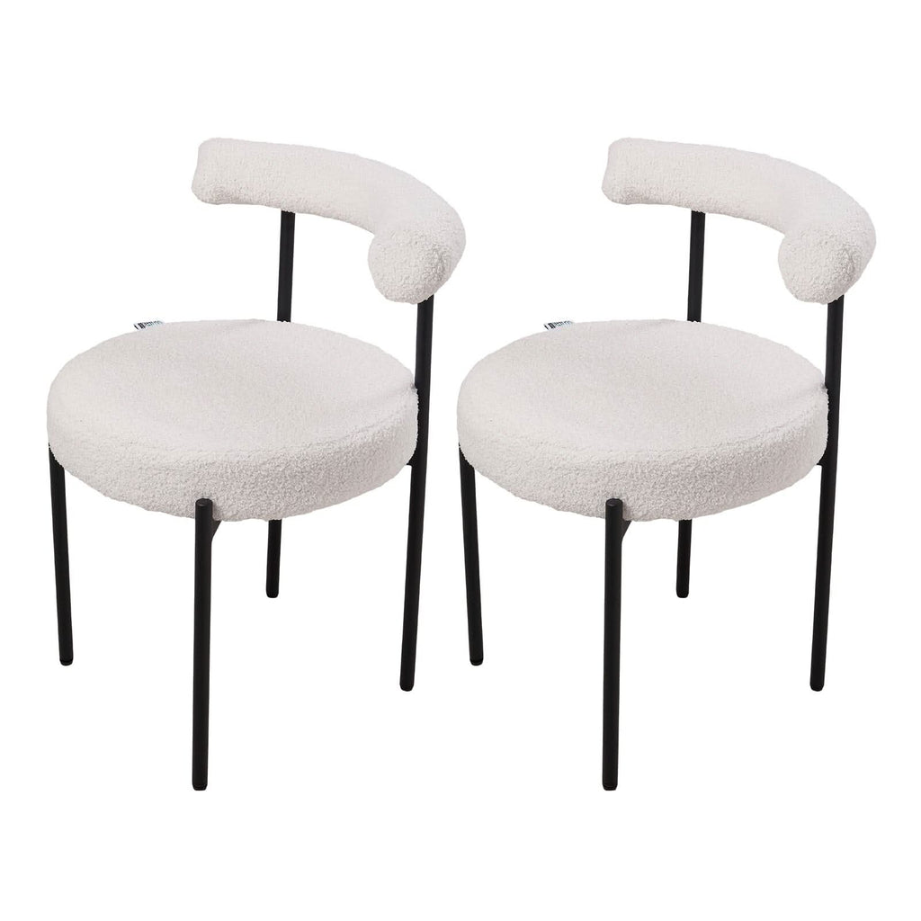 Sherpa Fabric Dining Chair Set