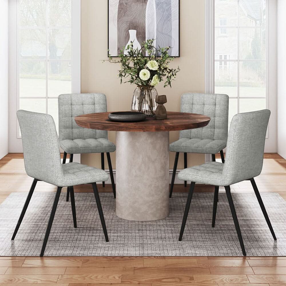 Linen Fabric Dining Chair Set