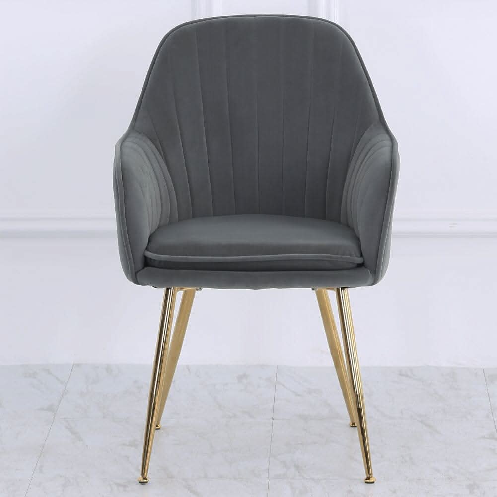 Velvet Dining Chair Set of 2 – Gold Metal Legs