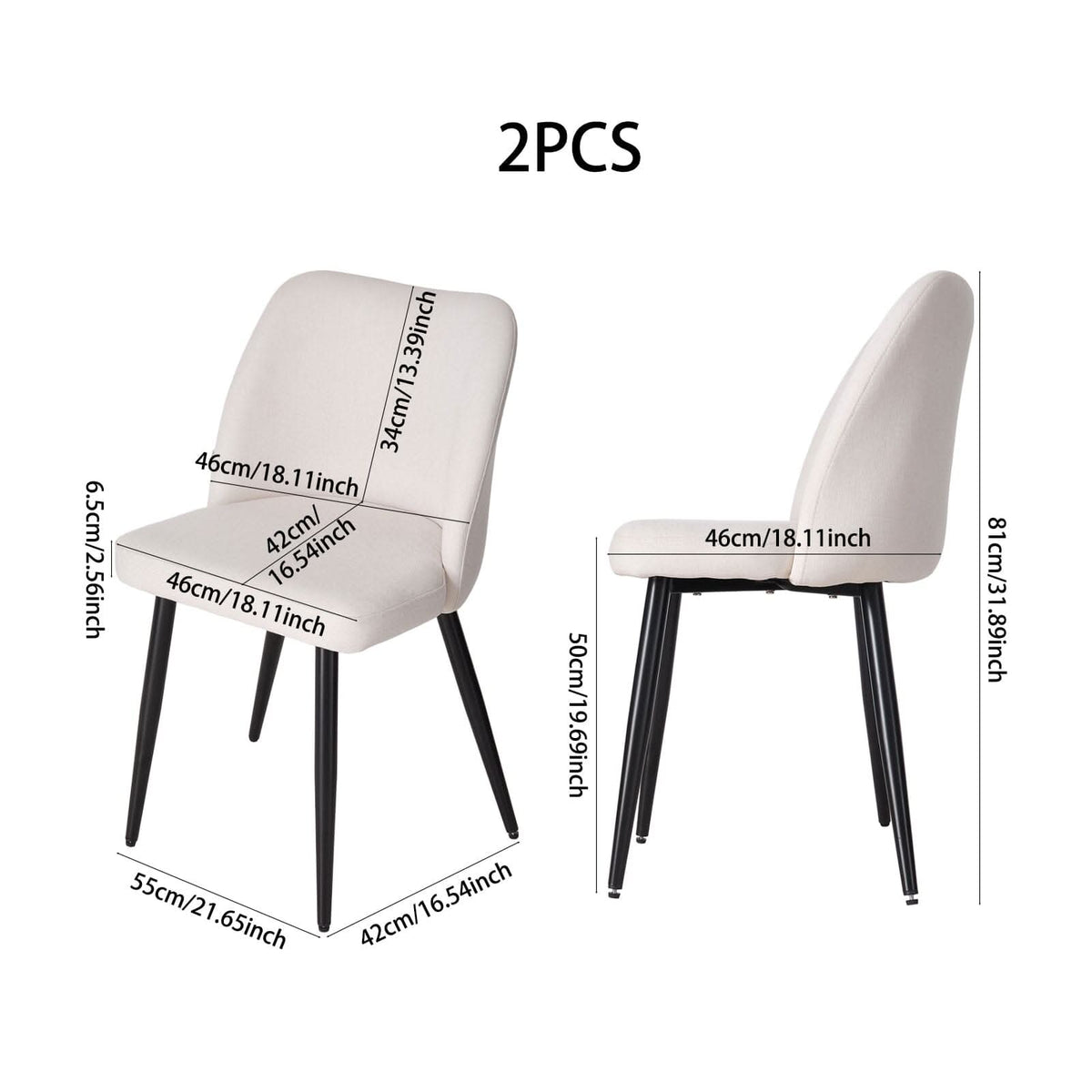 Modern Upholstered Dining Chair Set – Compact Size