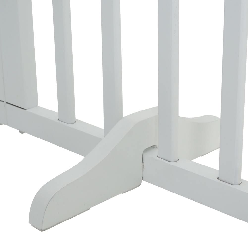 Folding Pet Gate 4 Panel Wooden Safety Gate with 360°Swivel Metal Hinges