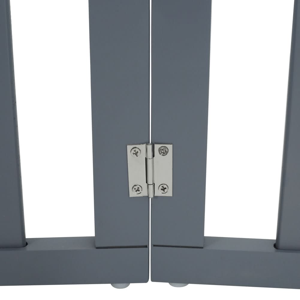 Folding Pet Gate 4 Panel Wooden Safety Gate with 360°Swivel Metal Hinges